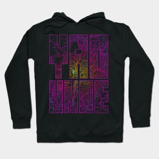 Yaounde, Cameroon City Map Typography - Neon Hoodie